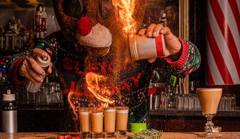 This San Francisco Bar Is Completely Decked Out For The Holidays — And Its Cocktails Are Made with Fire And Cotton Candy