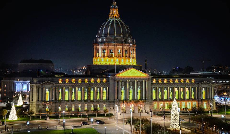 SF City Hall Is Joining In The Holiday Festivities With A Large-Scale Light Show This Winter