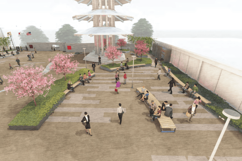 Japantown Peace Plaza concept rendering.