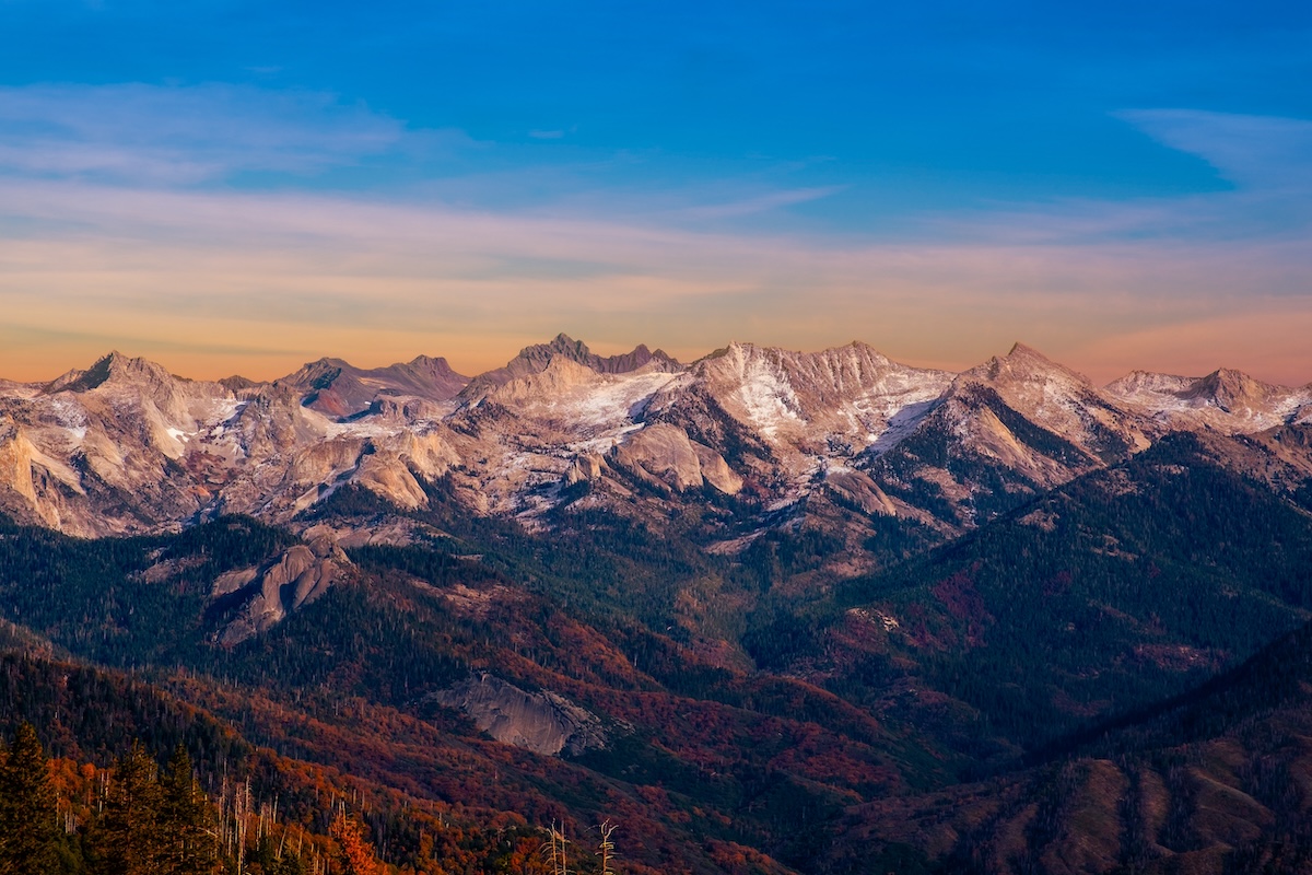 View from Moro Rock in Sequoia National Park, California, USA
