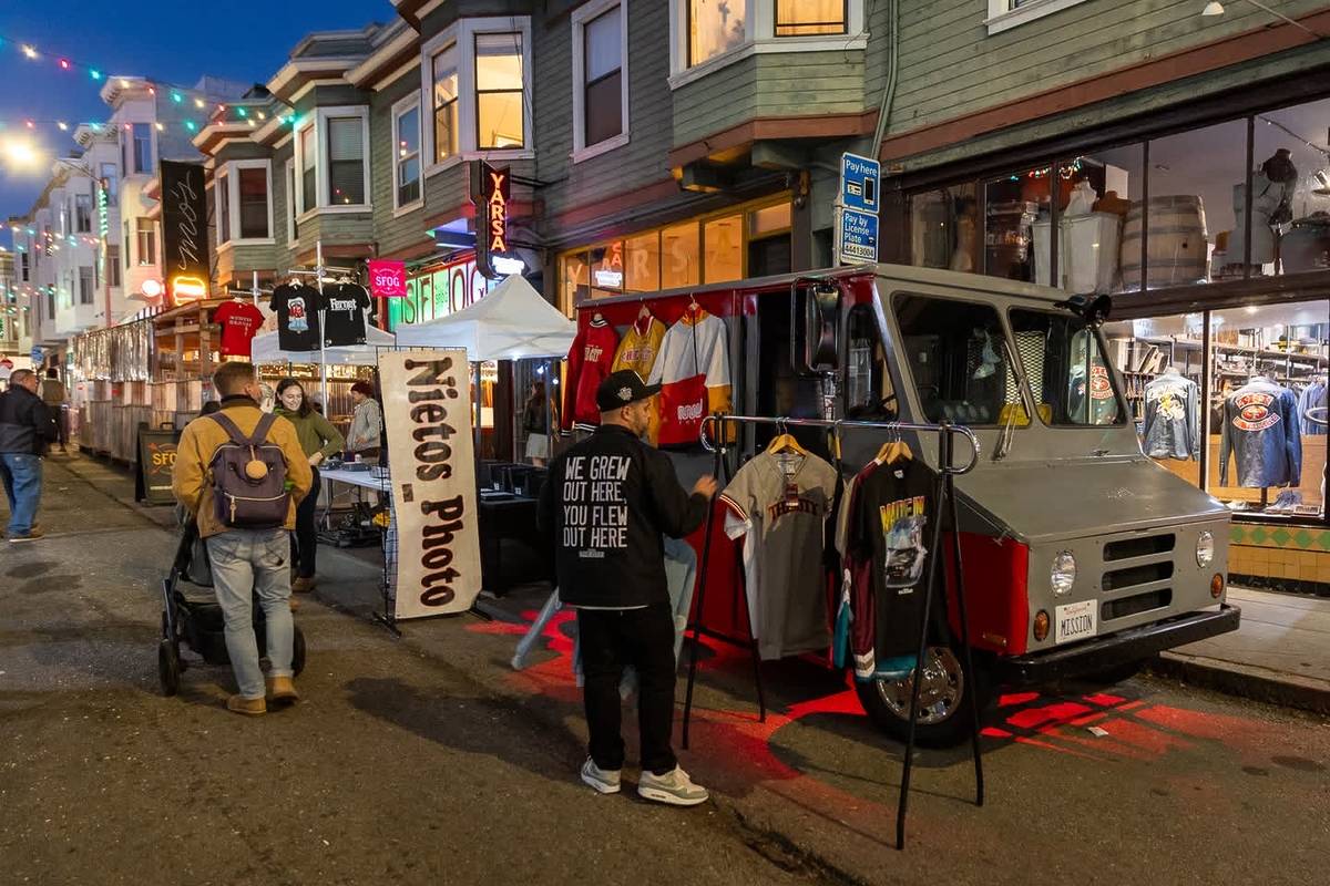 people in the street in north beach