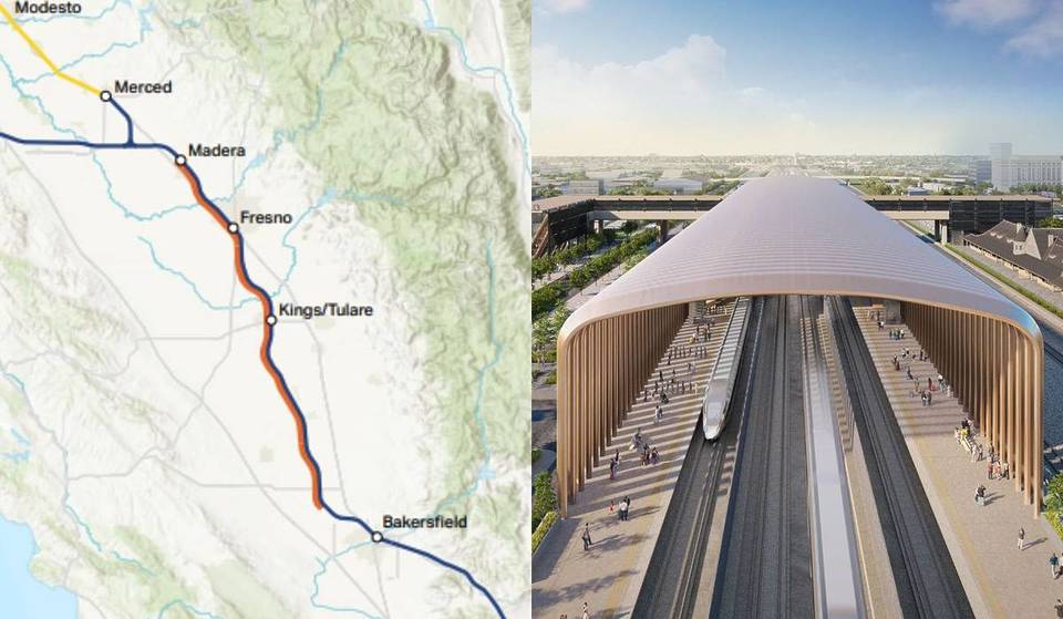 California comenzará finalmente a instalar vías de alta velocidad este año para cinco estaciones futuristas que se inaugurarán en 2032. Aquí tienes el mapa y las representaciones.