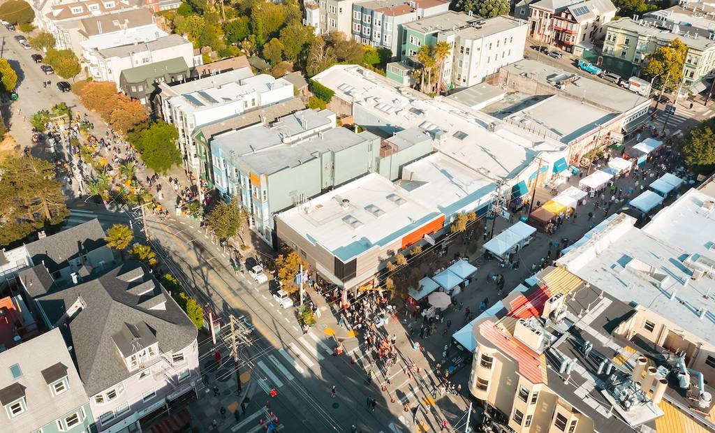 an aerial view of cole valley sf