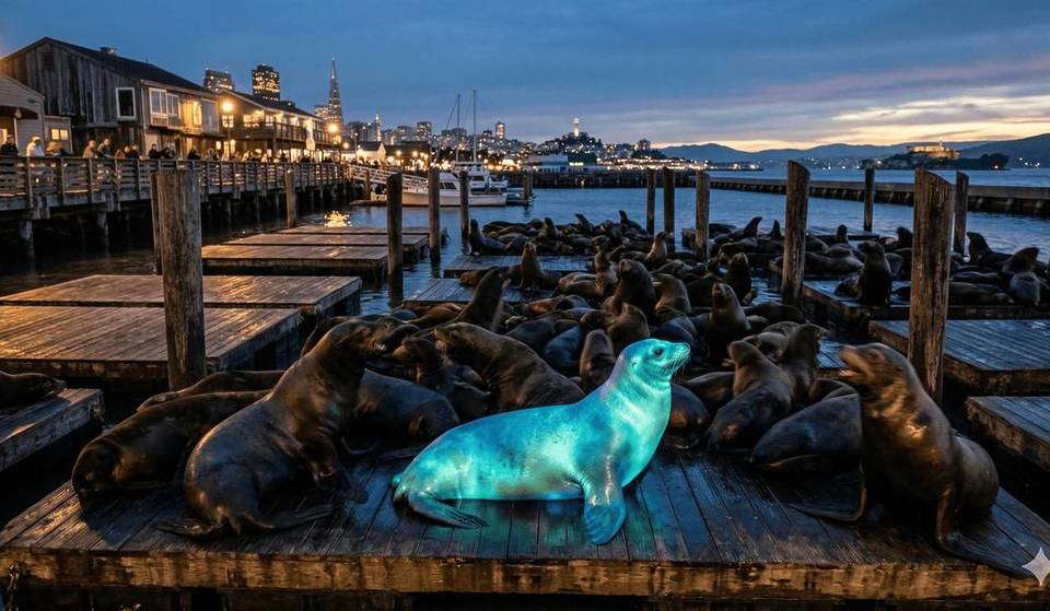 [APRIL FOOLS] A Glowing, Bioluminescent Sea Lion Has Appeared At San Francisco’s Pier 39