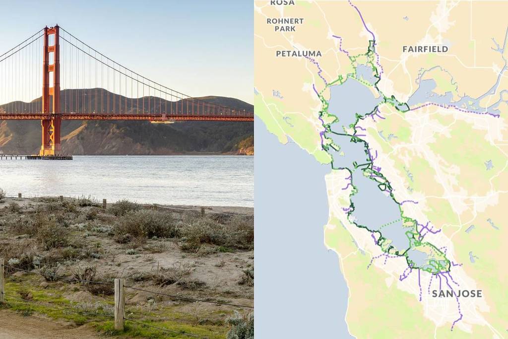 Golden Gate Bridge and SF Bay Trail map