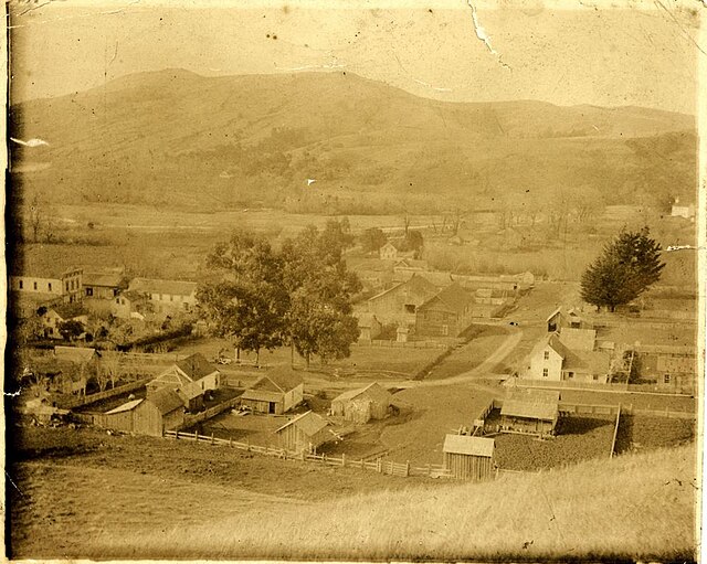 Foto de Petrolia antes del incendio de 1903.