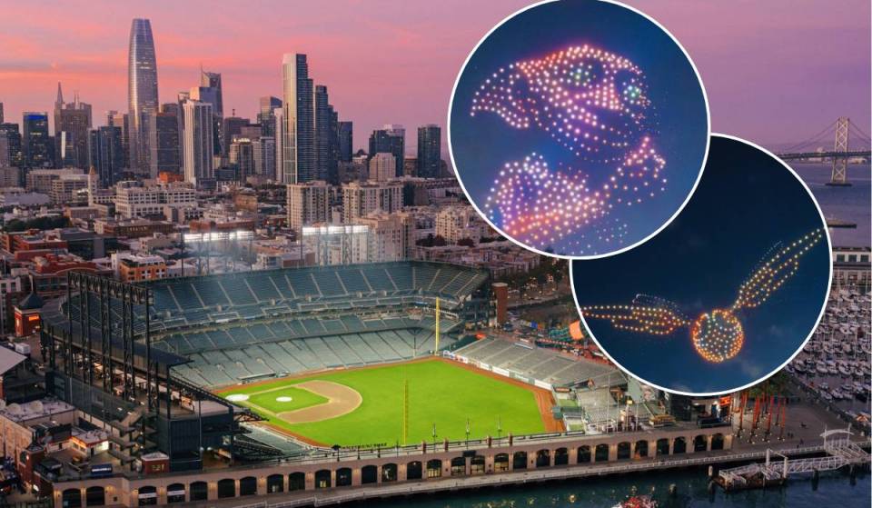 After stopping by San Jose, a stunning Harry Potter™ drone show lands at Oracle Park this summer — painting moments from the beloved franchise in the evening sky 
