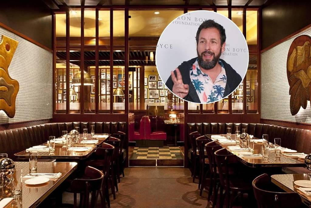 El interior de Original Joe's y Adam Sandler en la alfombra roja.