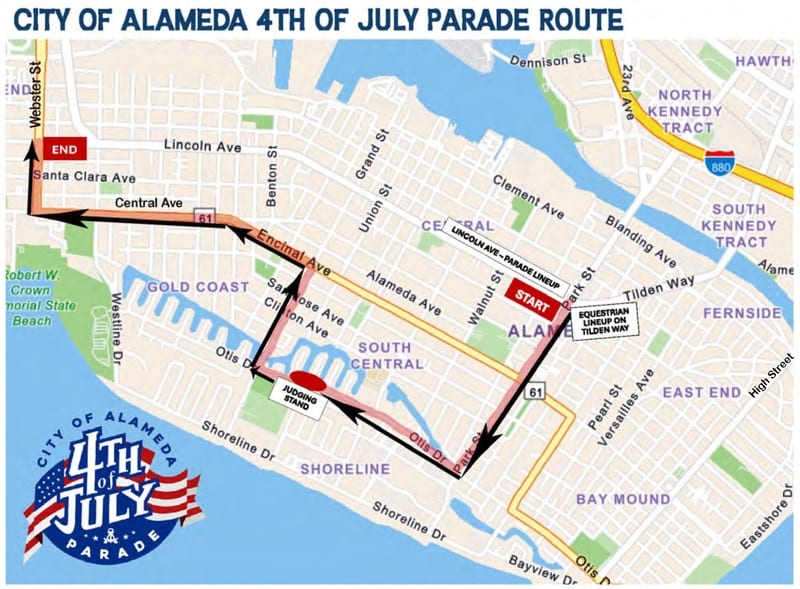 Fourth of July parade map