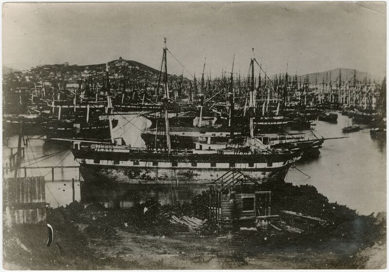 Fotografía de 1849 de la zona costera de San Francisco