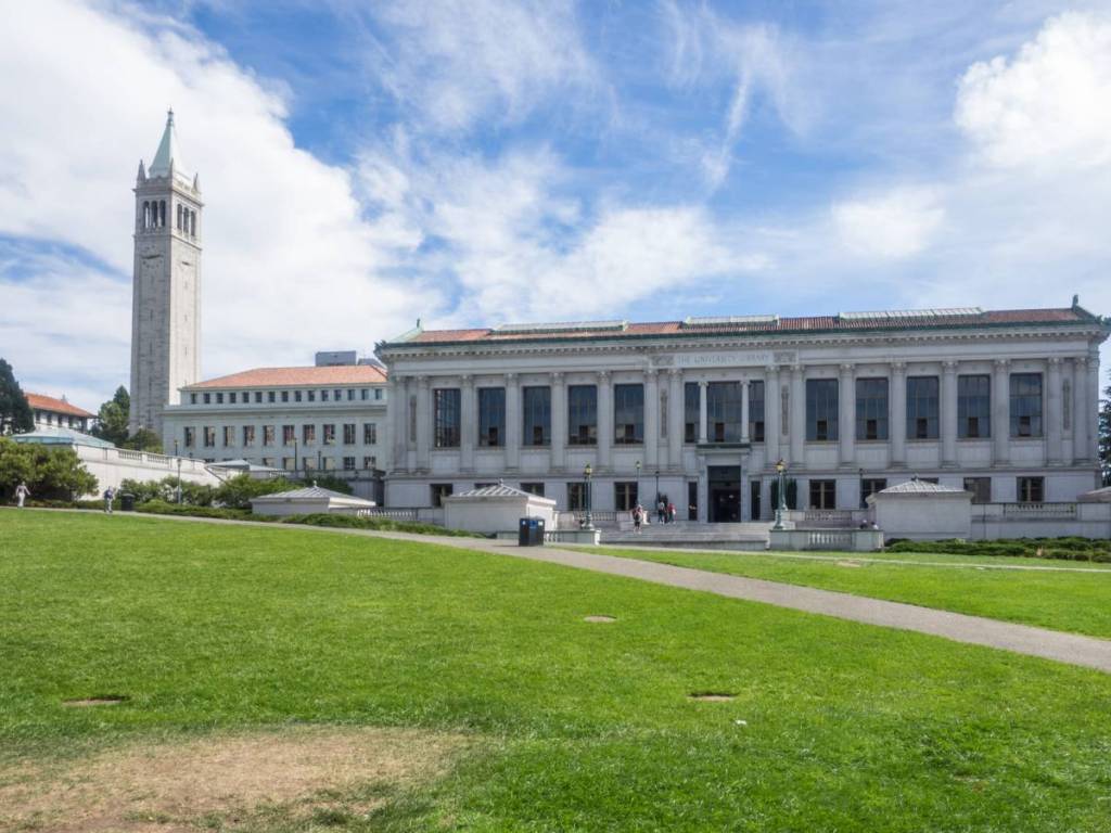 Memorial Glade and Campanile tower at UC Berkeley