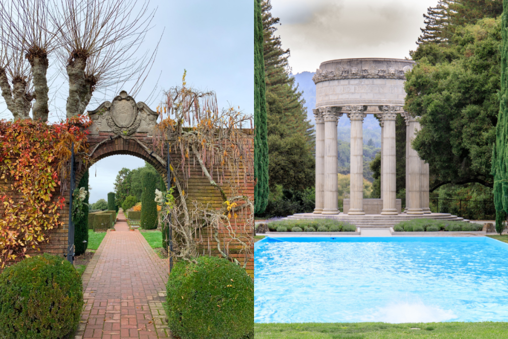 Filoli brick archway and Pulgas water temple
