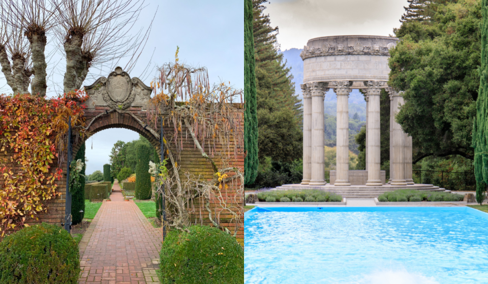 Half an hour from SF, this historic 654-acre estate and free neoclassical water temple sit just minutes apart — the perfect low-effort fall day trip for history lovers