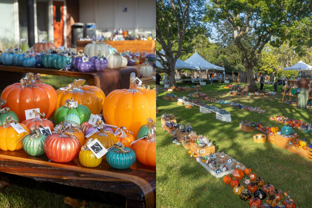 Palo Alto Art Center glass pumpkin patch displays