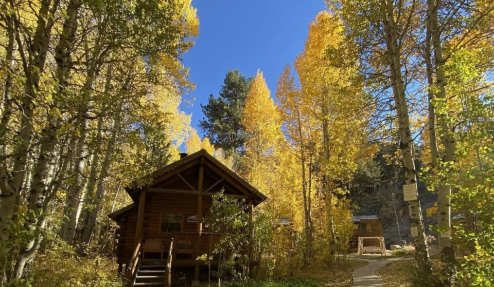 Tucked at the foot of the Sierra Nevada Mountains is an impressive 165-acre autumn escape with cozy cabins and luxury yurts