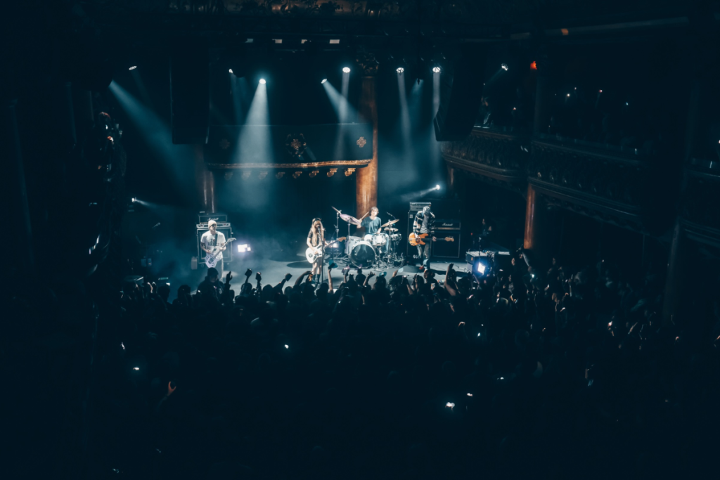 a band playing on stage