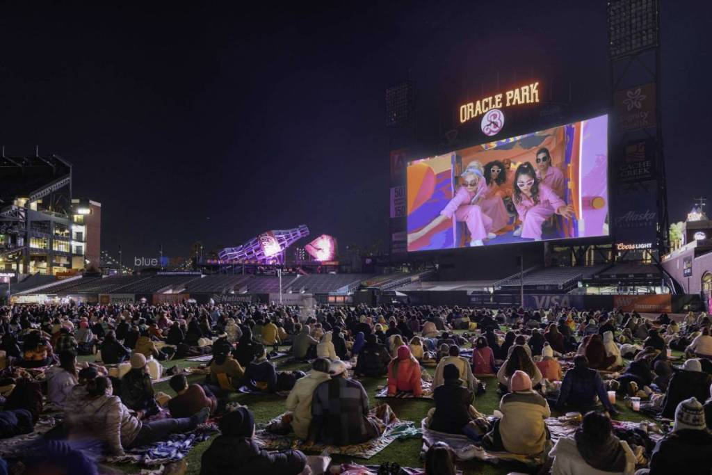 Movie night at Oracle Park.