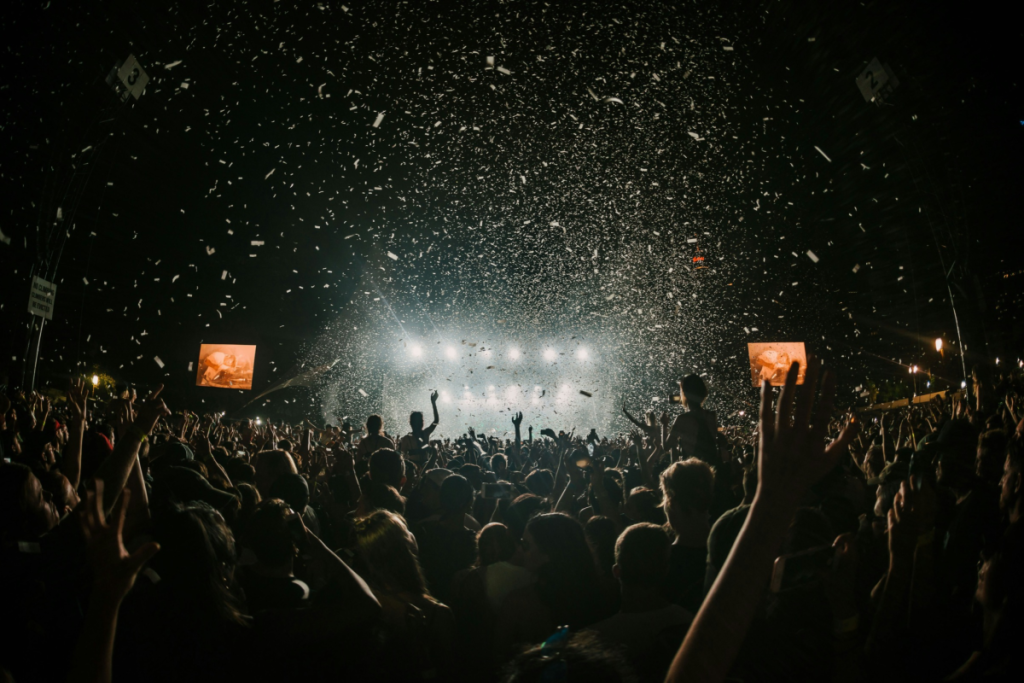 A large crowd at a party