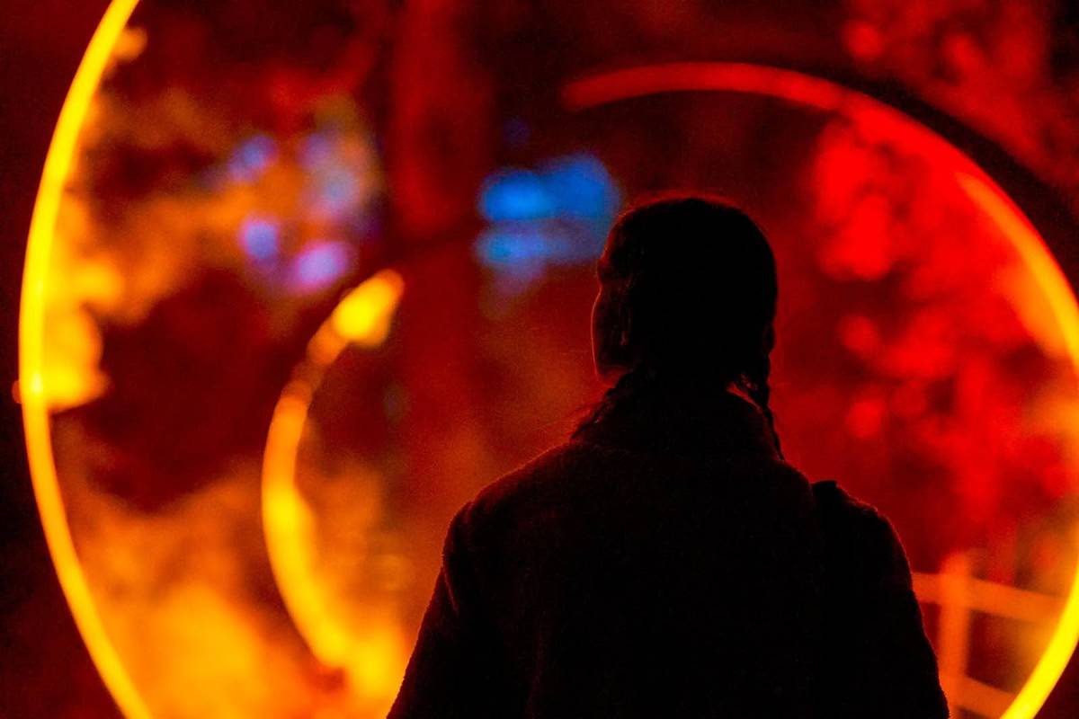 Guests marvel at the lights of Astra Lumina