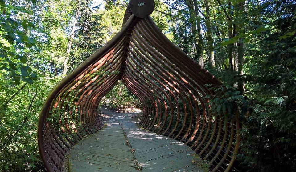 You Can Walk Through A Giant “Fish Skeleton” Now That The Salmon Bone Bridge In Seattle Has Reopened