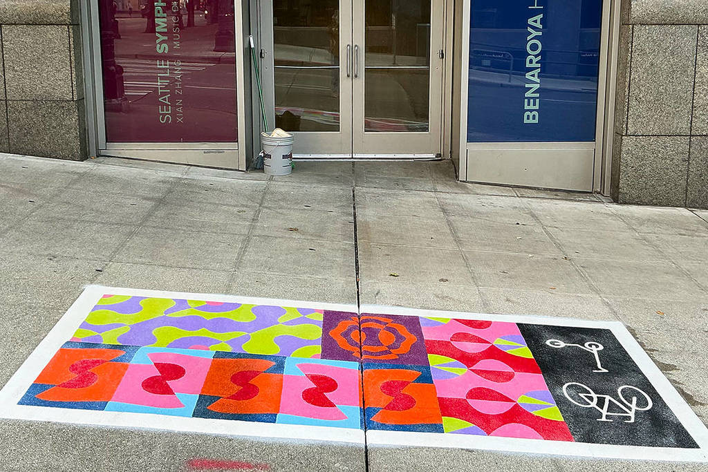 bike and scooter corrals painted in seattle