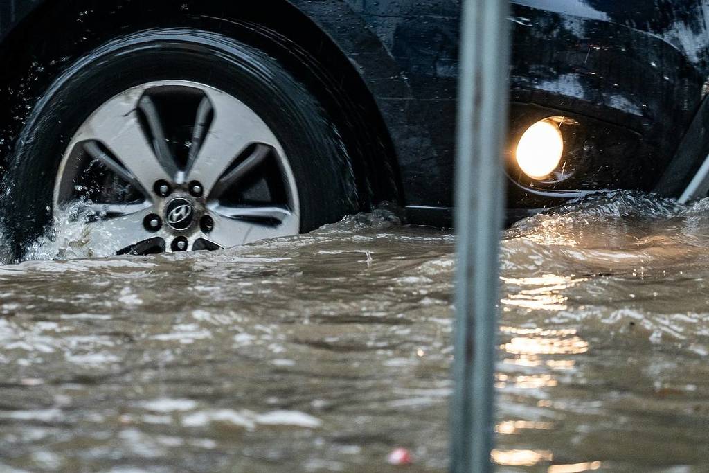 calle inundada