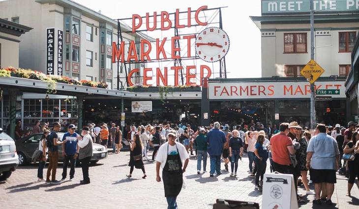 Seattle’s Pike Place Market is the number-one rated farmers market in the U.S.