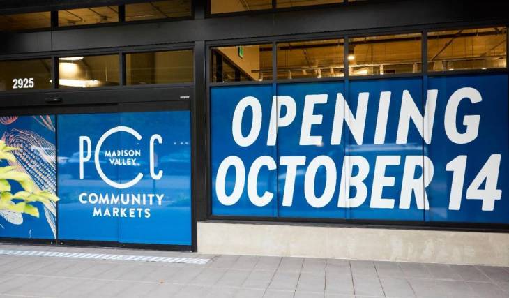 Una década después de firmar el contrato de alquiler, el PCC Community Market más nuevo de Seattle abre hoy por fin sus puertas en Madison Valley