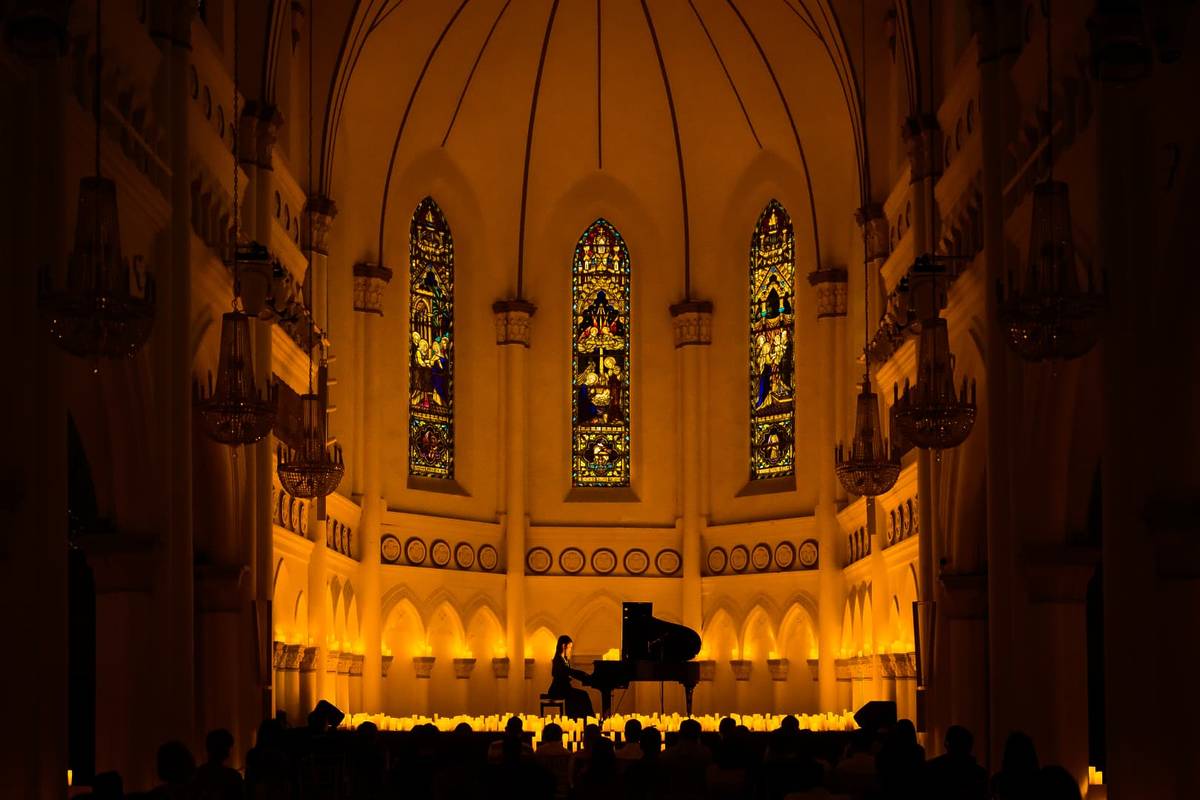 A pianist performing at CHIJMES Hall