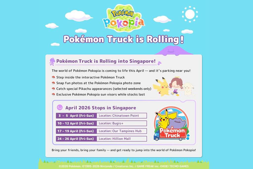 Pokemon truck in Singapore April 2026 key details