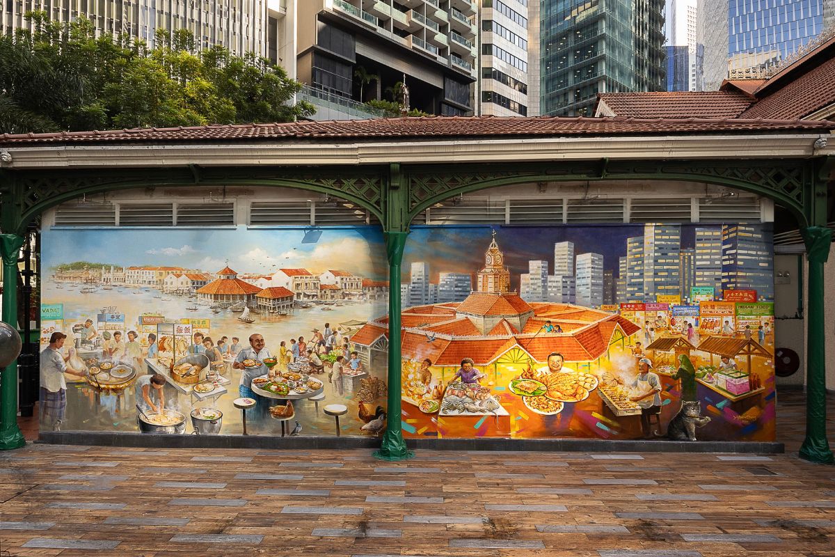 A New Yip Yew Chong Heritage Mural Opens At Lau Pa Sat