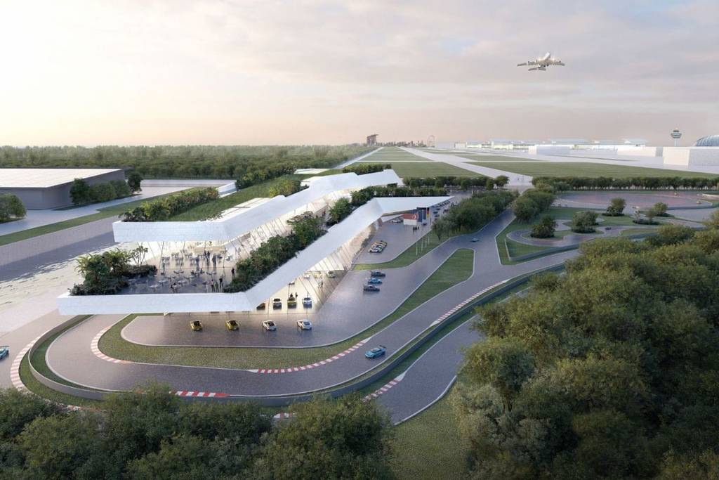 Artist Impression of Porsche Experience Centre Singapore opening in 2027