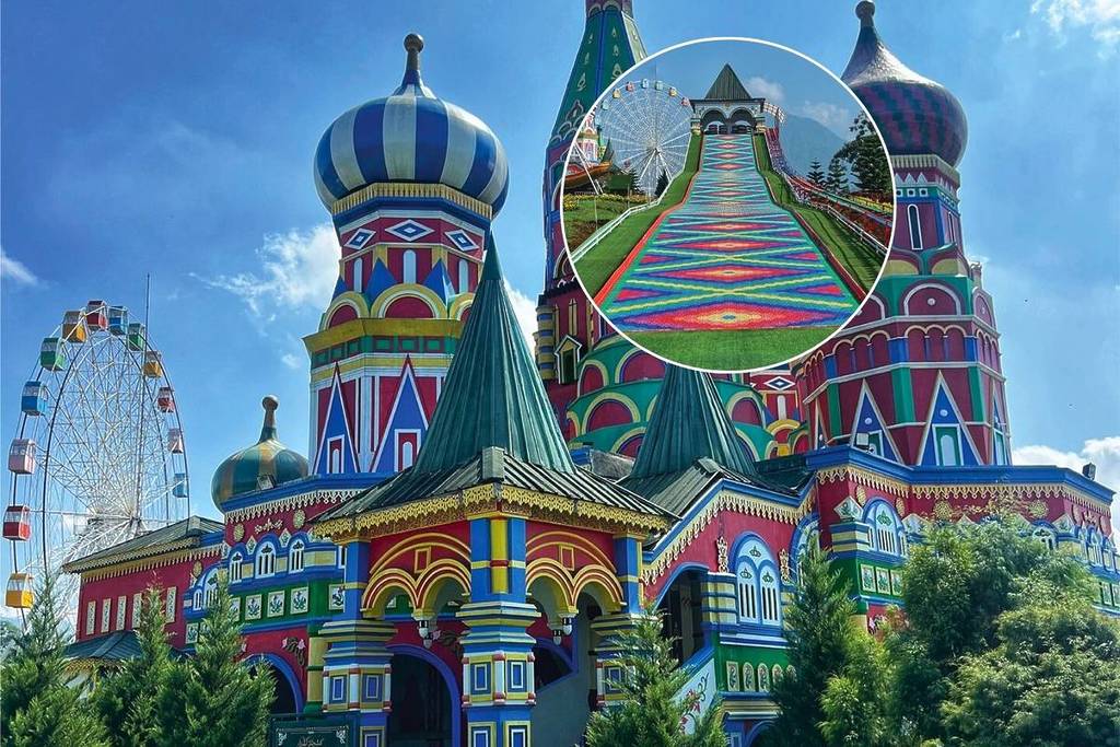 Jans Park is a hidden gem in Indonesia with rainbow slides colourful castles an ice cream castle just two hours from Singapore