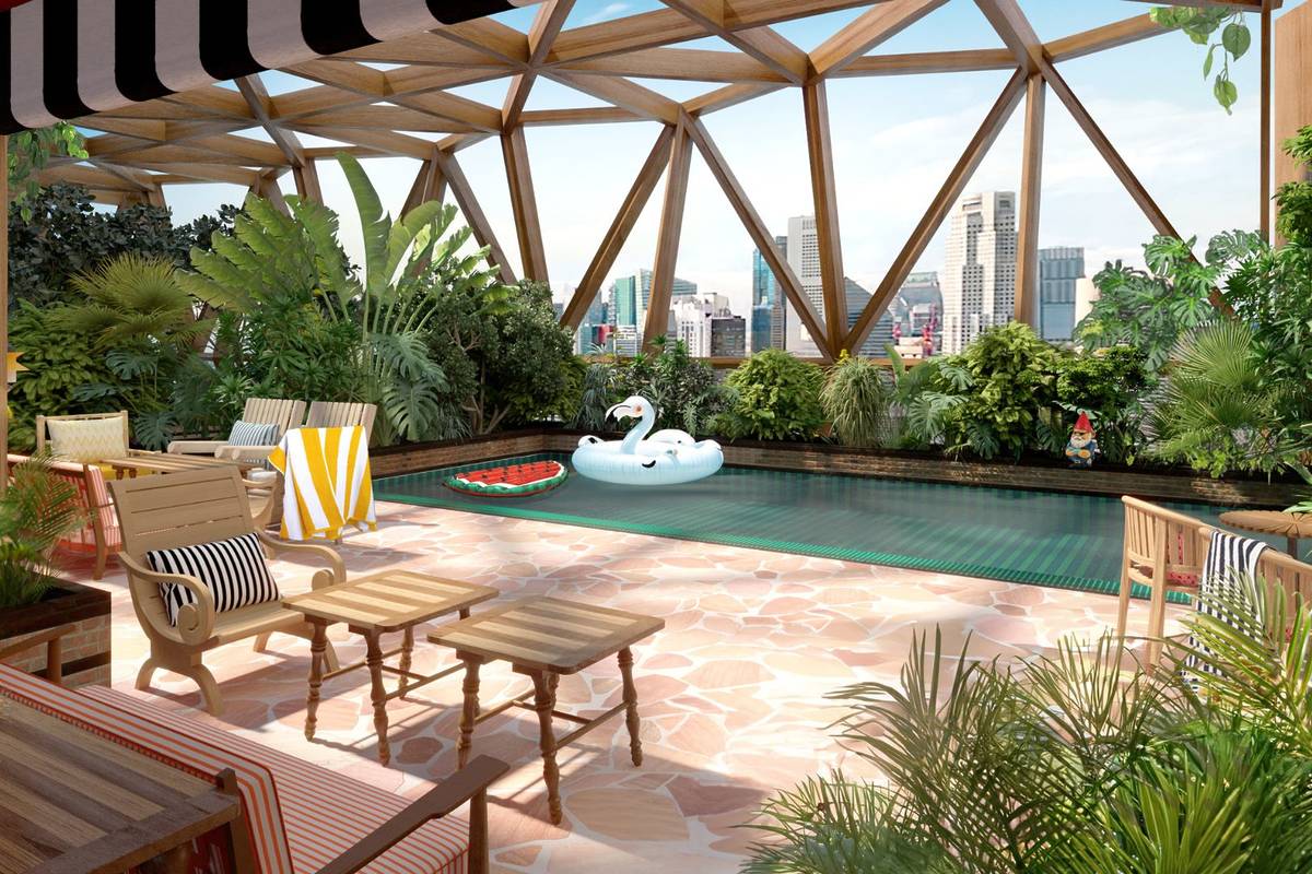 Mama Shelter Singapore artist impression of rooftop pool opening September 23