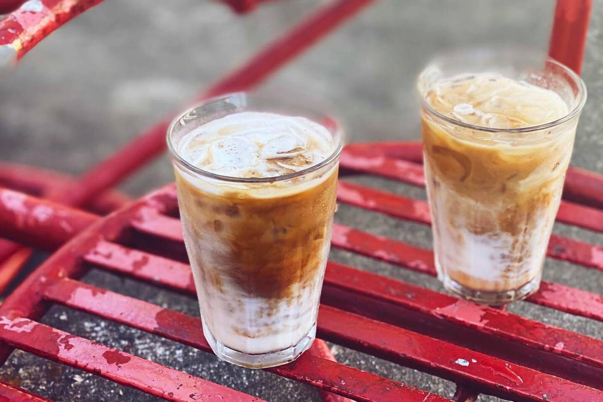 iced caramel latte at Thus Coffee