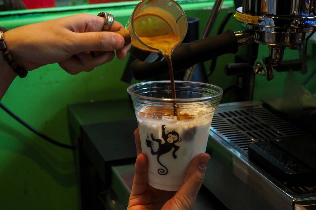 The Wired Monkey iced coffee