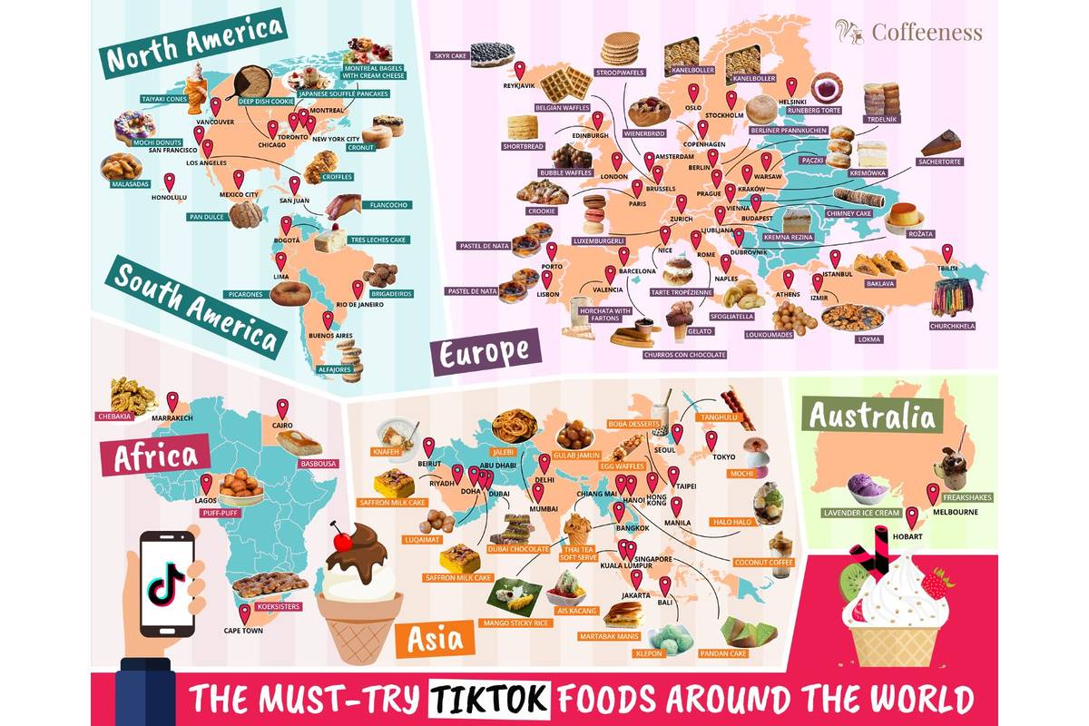 map of viral desserts in the world