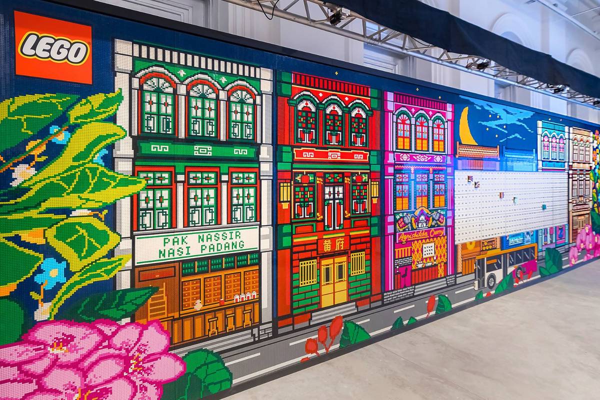 longest LEGO mural in history in Singapore