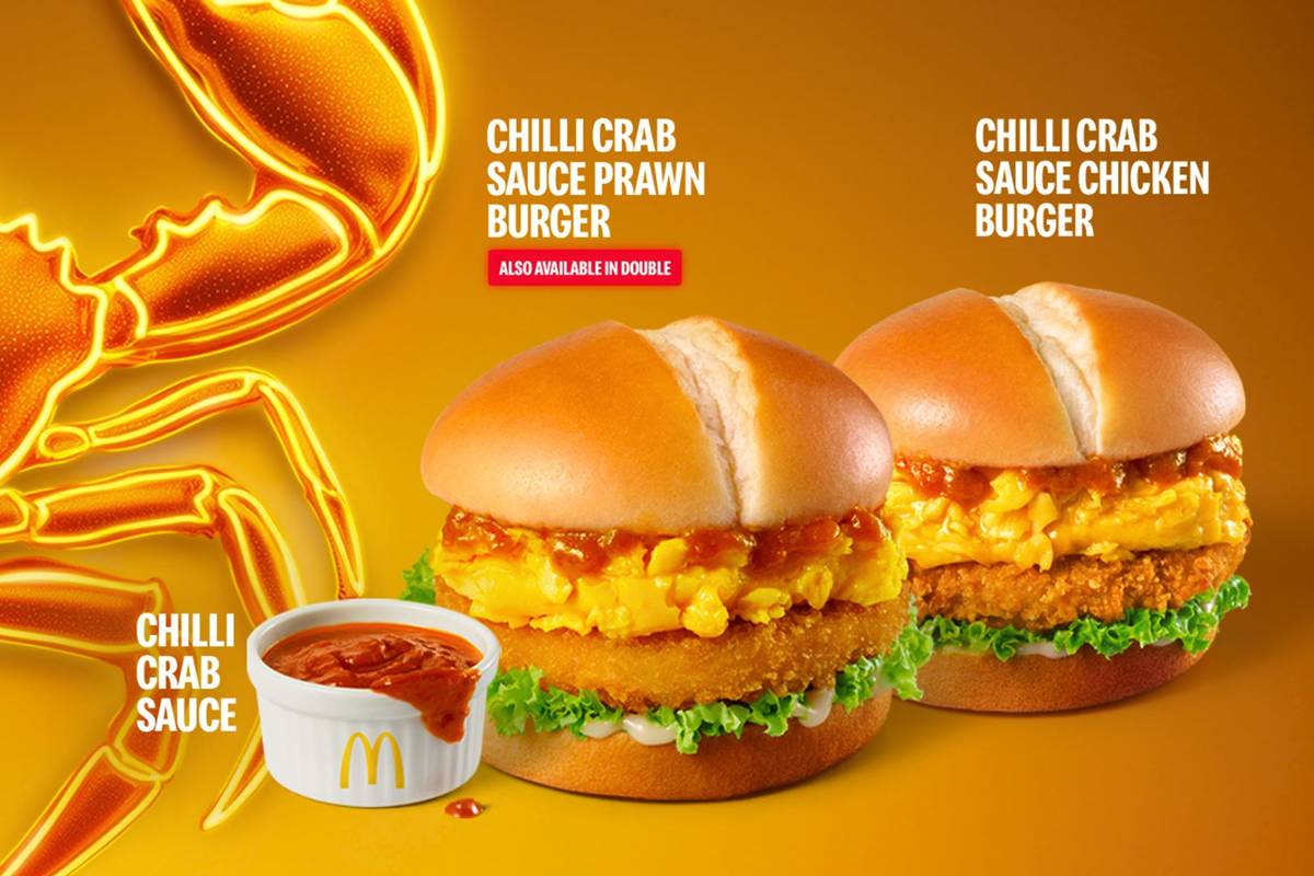 Chilli Crab Prawn Burgers and Chilli Crab Chicken Burgers in Singapore SG60 National Day menu