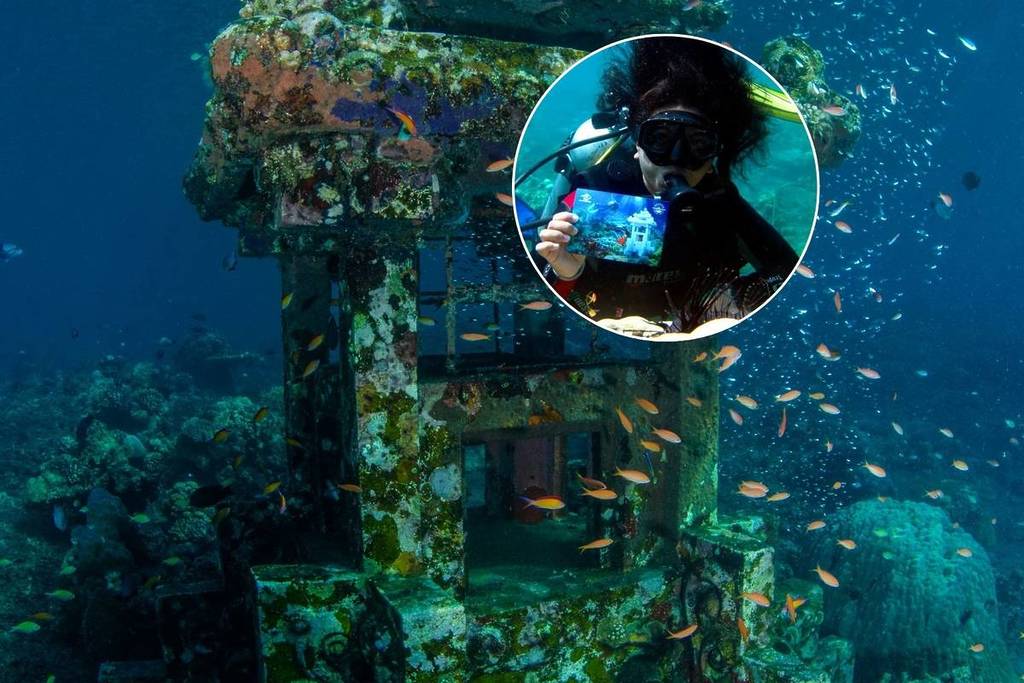 Discover an underwater mailbox where you can mail waterproof postcards in Bali near Singapore hidden gems