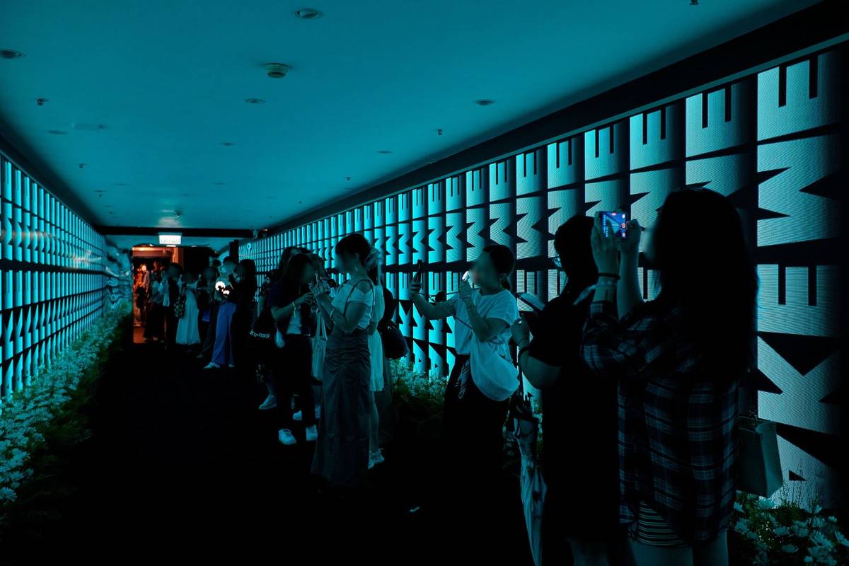 colourful walls at Übermensch showcase Jewel Changi Airport