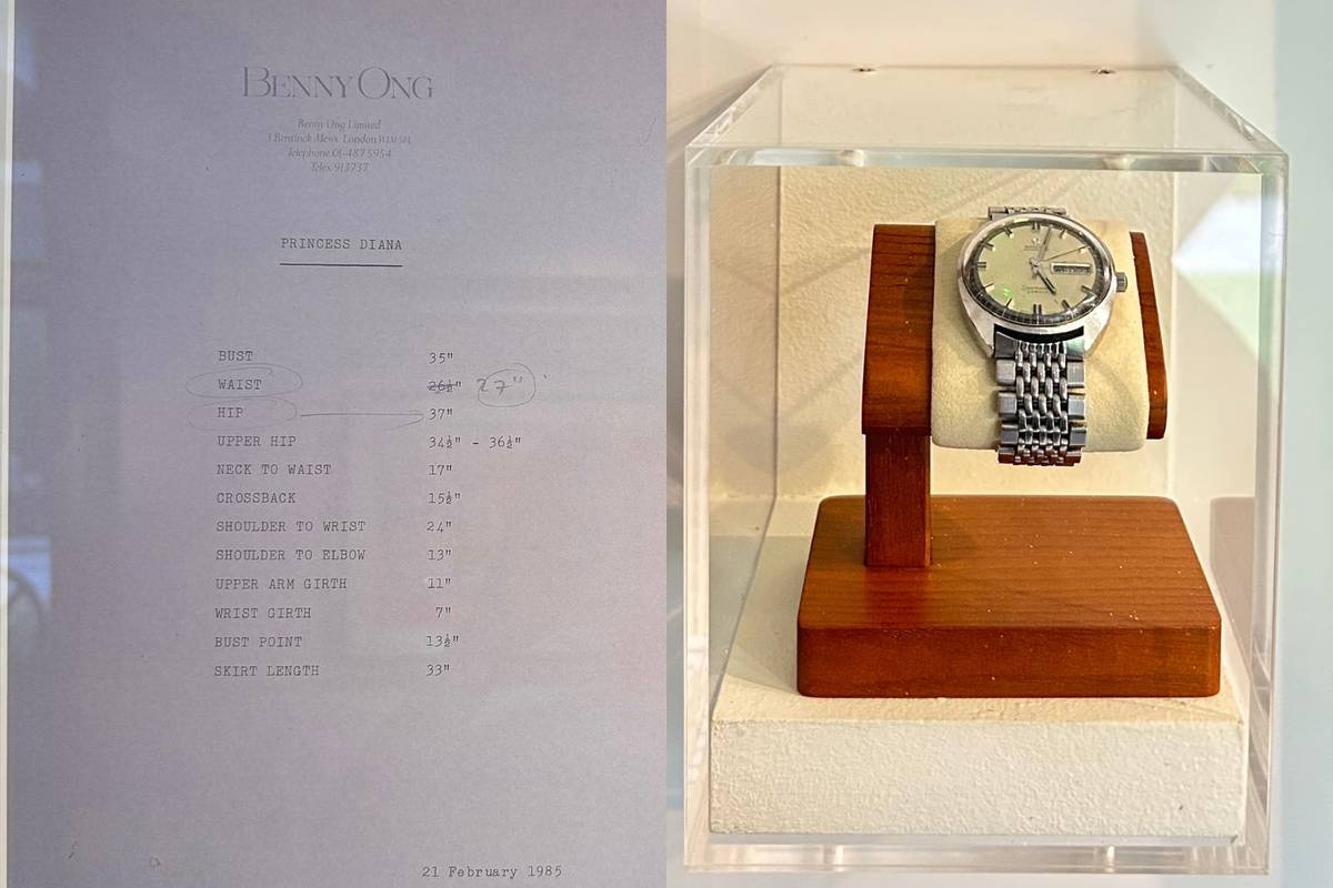 Measurements taken from Princess Diana on paper in Singapore 2025