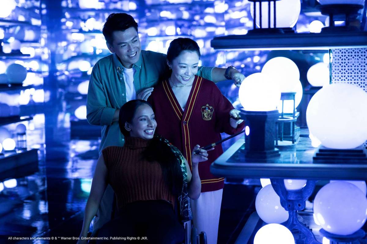 The Ministries of Magic Zone where each glass orb illuminates