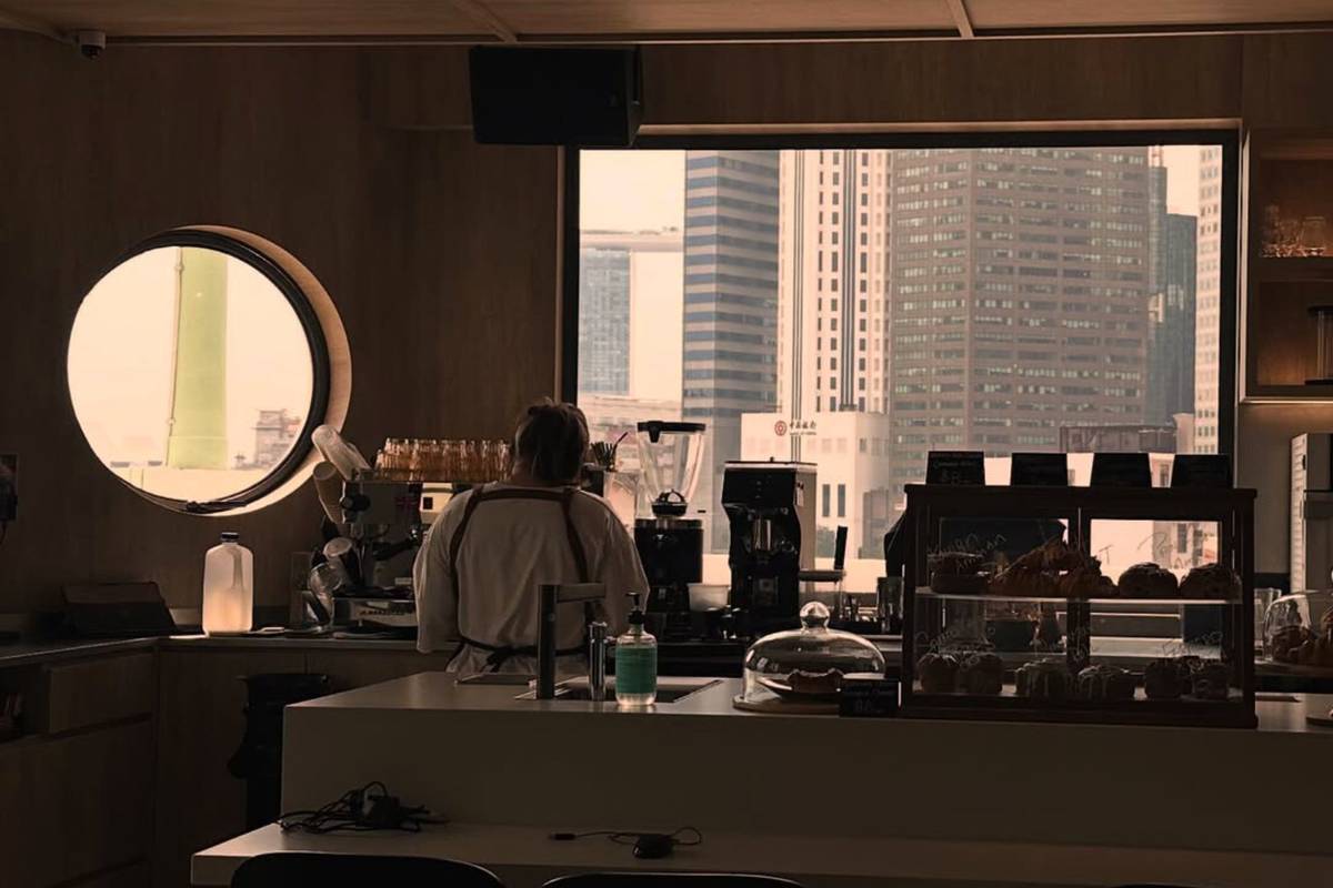 rooftop cafe with MBS views POUT