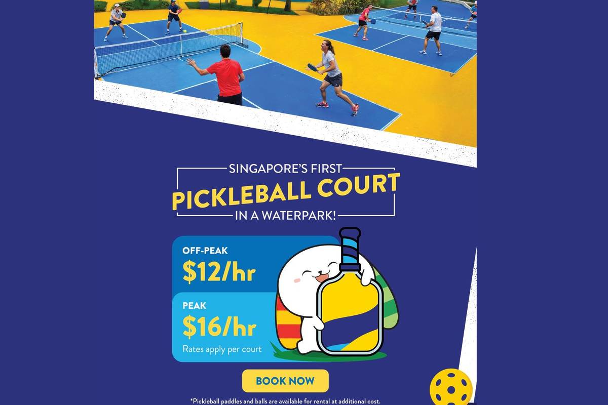 Singapore's first pickleball court in a waterpark