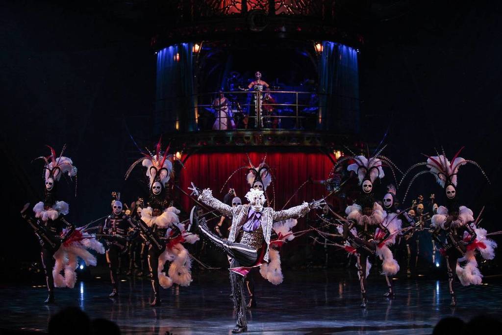 Cirque du Soleil KOOZA's captivating skeleton dance being performed by an array of talented artists