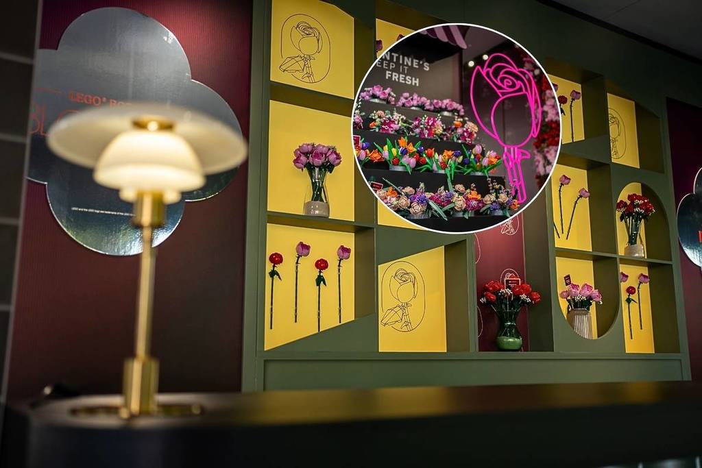Visit new and free LEGO Botanicals Bloom Bar hidden at Raffles City Singapore until February 15 for Valentine's week with photo zones and LEGO roses to create out of bricks