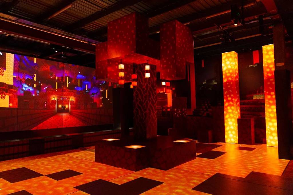 Minecraft Experience: Villager Rescue replicating the game's underground lava biome