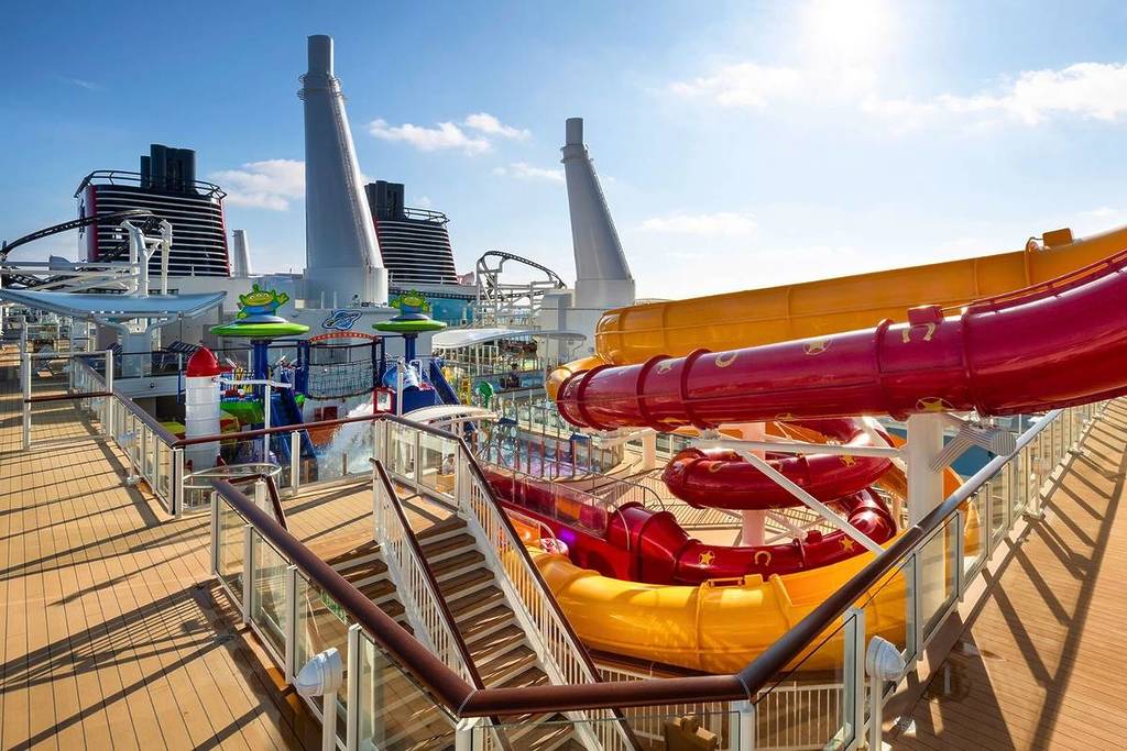 water slides on ship Marvel