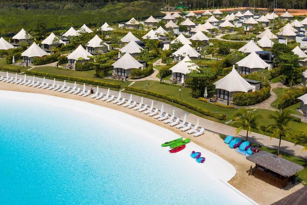 white sand beaches in Lagoi Indonesia Southeast Asia's largest crystal lagoon